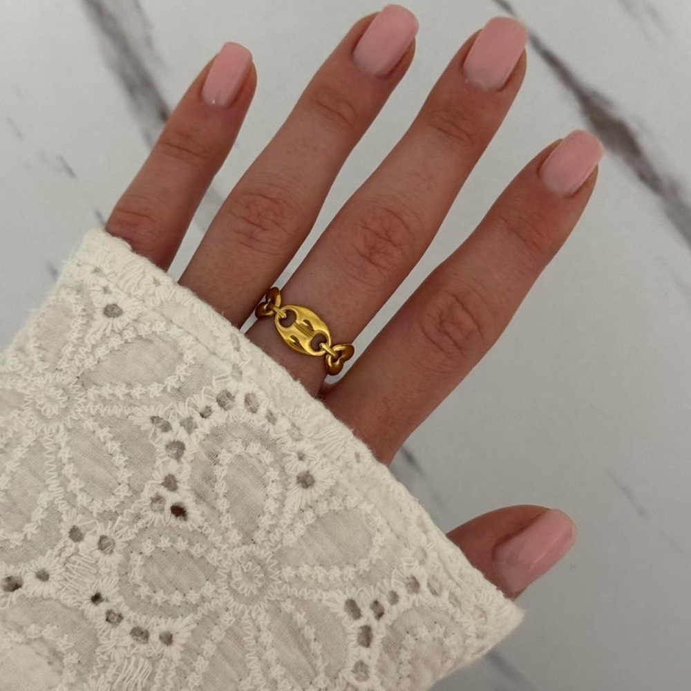 Unique Vintage Gold Chain Ring